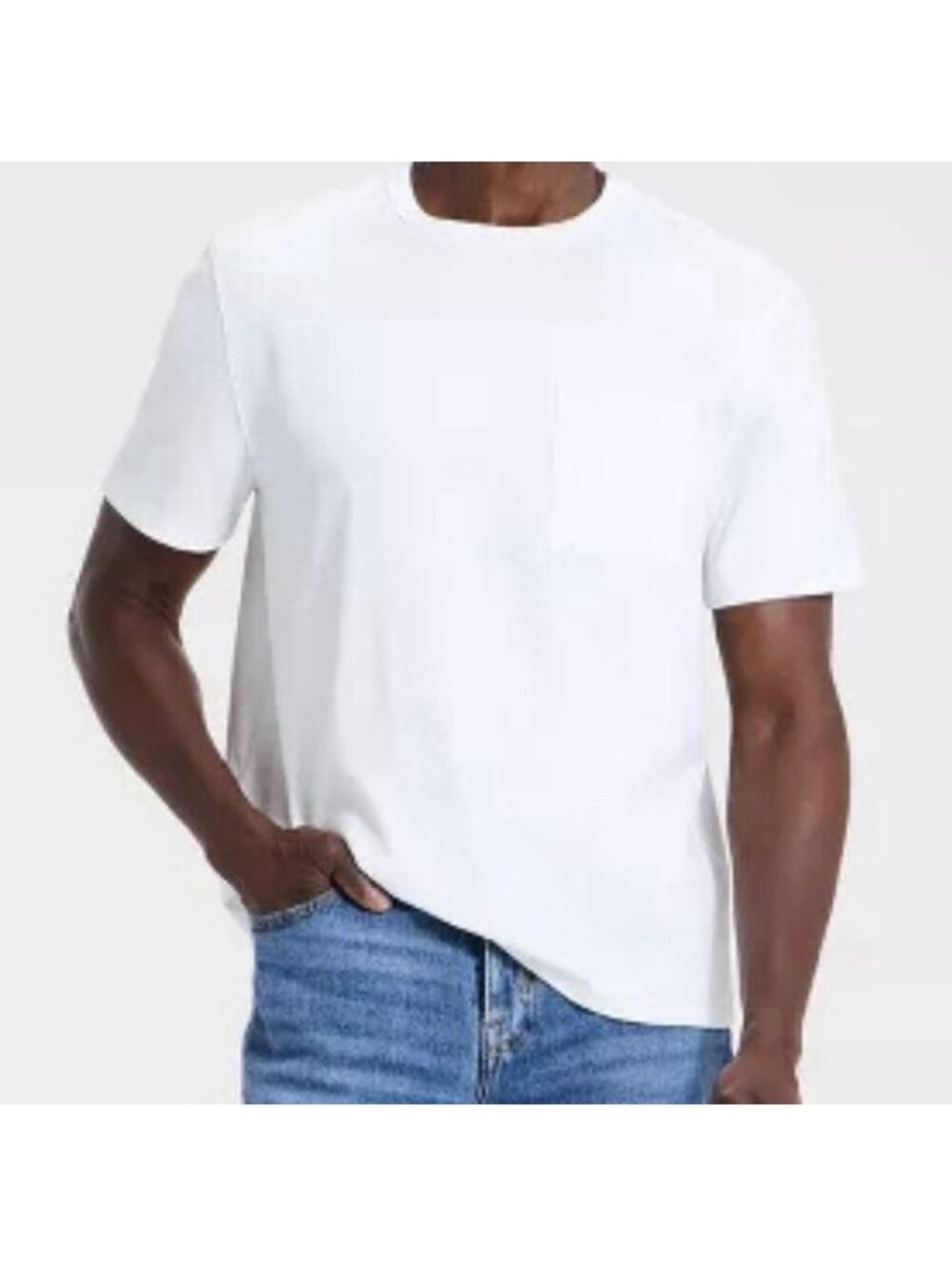 Goodfellow Heavyweight Cotton Crew Neck White SS T-Shirt -- Men's XXL